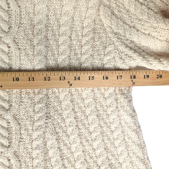 Inis Crafts Chunky Cream Wool Longline Cardigan size - Picture 4 of 15